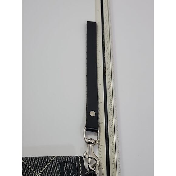 DOONEY & BOURKE Vintage Black Canvas Leather Wristlet Wallet‎ Pouch DB Signature - Picture 14 of 15